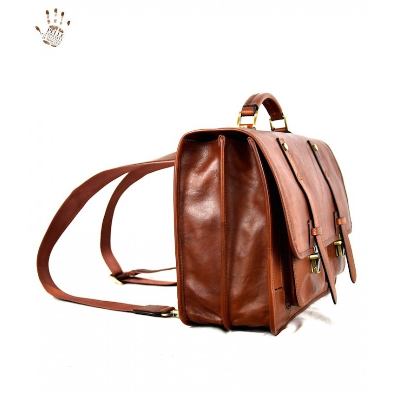 Leather backpack briefcase "Torre Alta"
