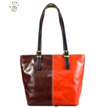 Leather Lady bag "Alberese" Multicolor
