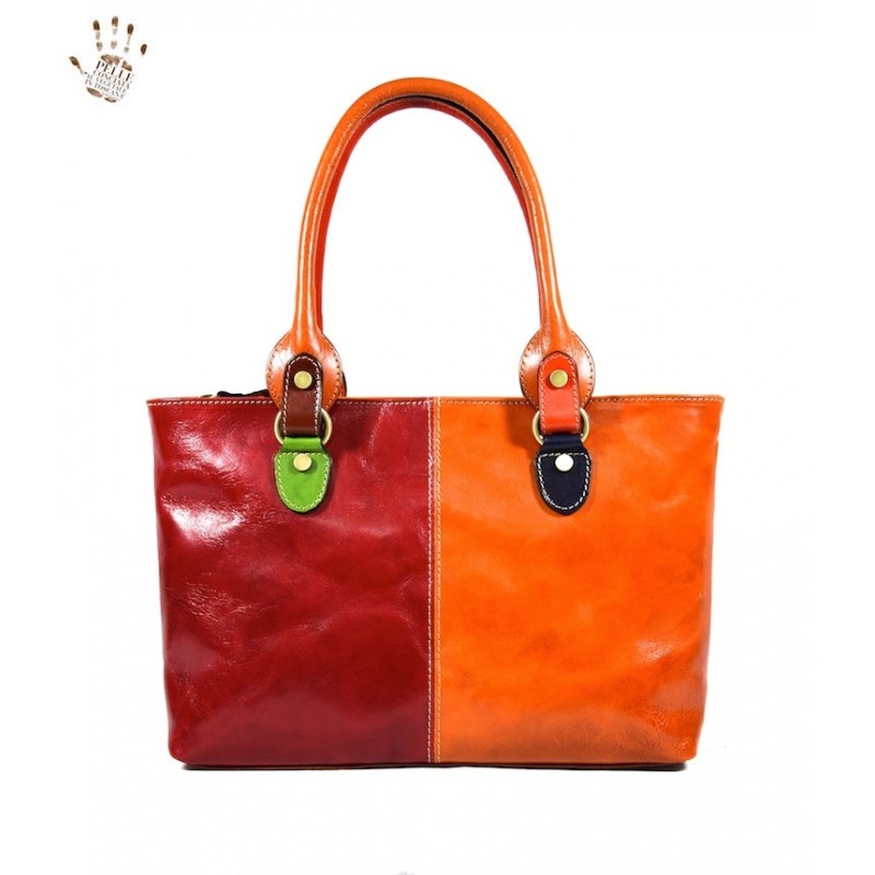 Leather Lady bag "Albegna" Multicolor