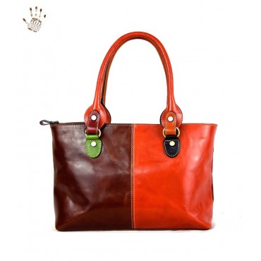 Leather Lady bag "Albegna" Multicolor