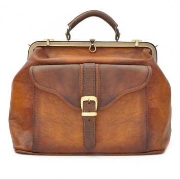 Woman Travel Bag  Italian vegetable-tanned Leather "Mary Poppins"