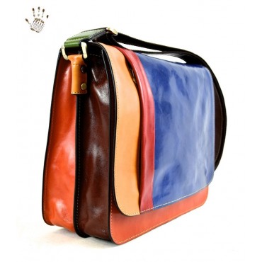 Leather Man bag "Bisenzio"  Multicolor