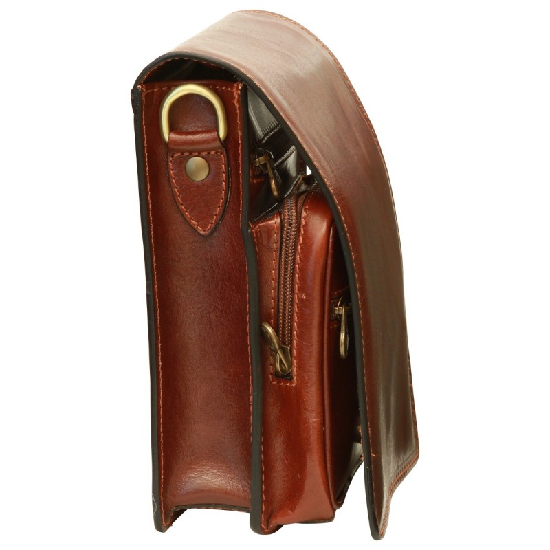 Leather shoulder man bag "Chełm"