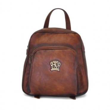 Women's backpack in leather with rounded lines "Sirmione"