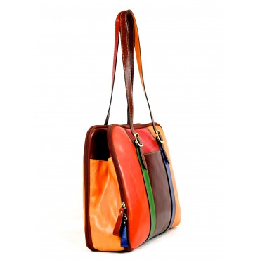 Przepiękna i uniwersalna torebka damska skórzana "Rocchette" Multicolor