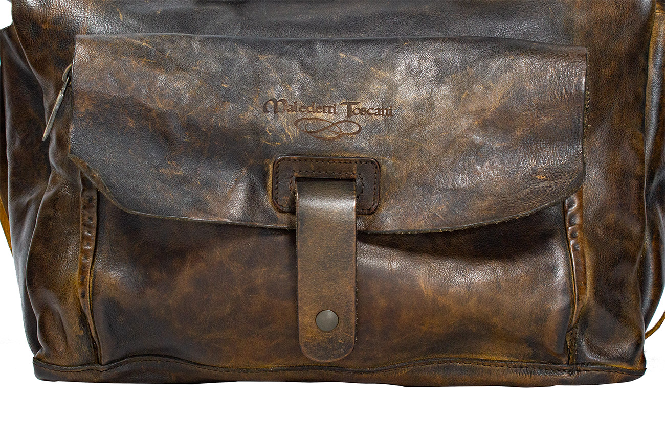 Leather bag made of canvas and leather, all handmade as they once were ..