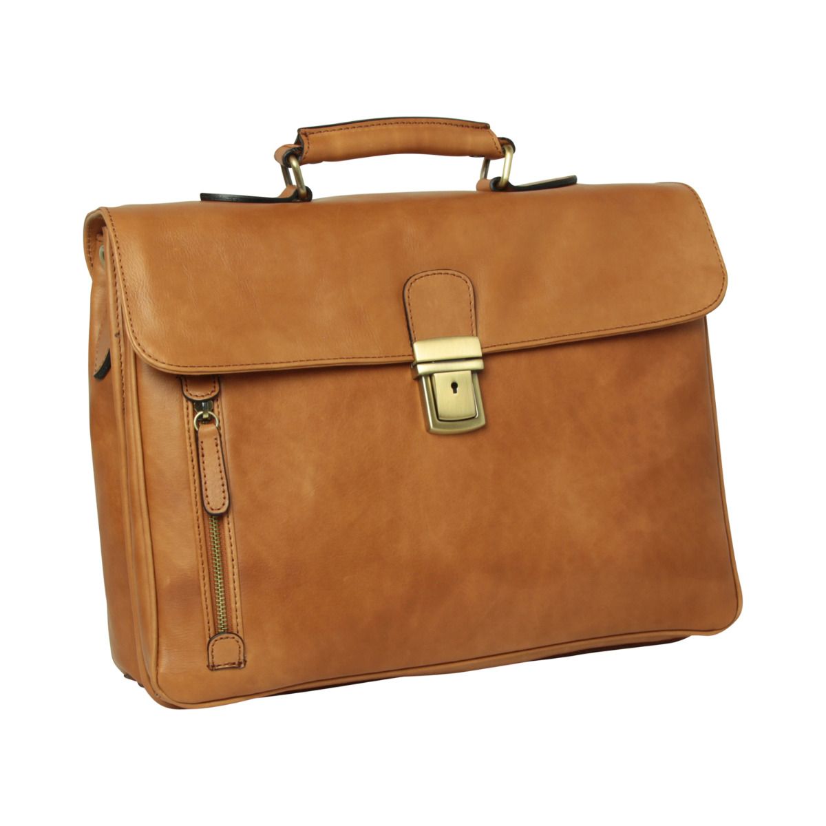 Leather Briefcase A new twist on ’professional’, this compact briefcase gives ’classic’ a sporty new look.
