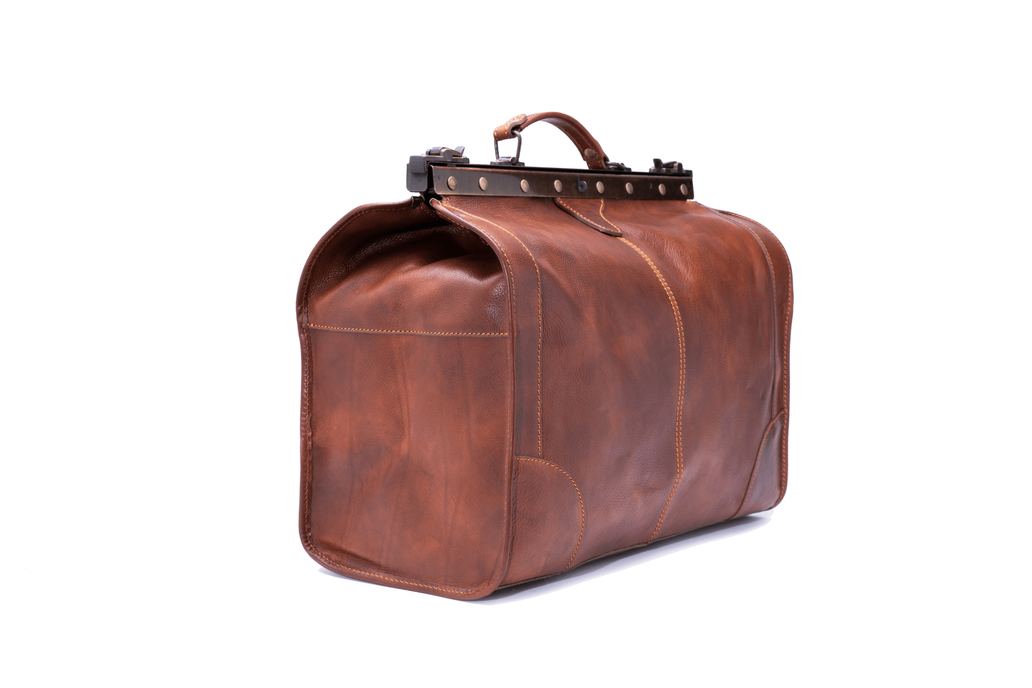 Travel bag in full grain leather. Model "Old America" ("Old America") With this model you will not go unnoticed your travels will always be interesting.