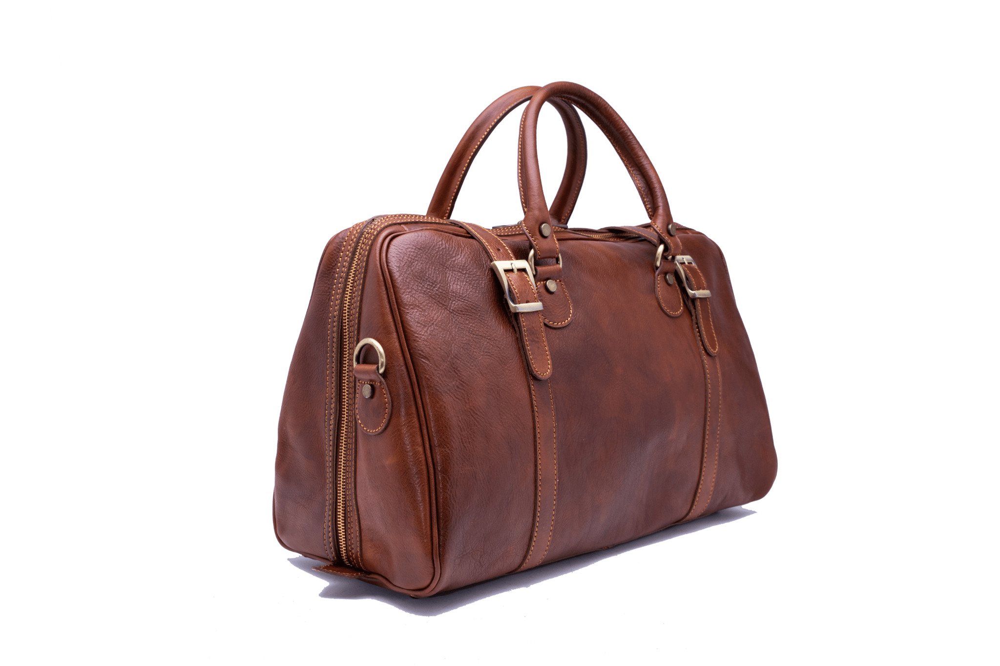 Leather Travel luggage double handle