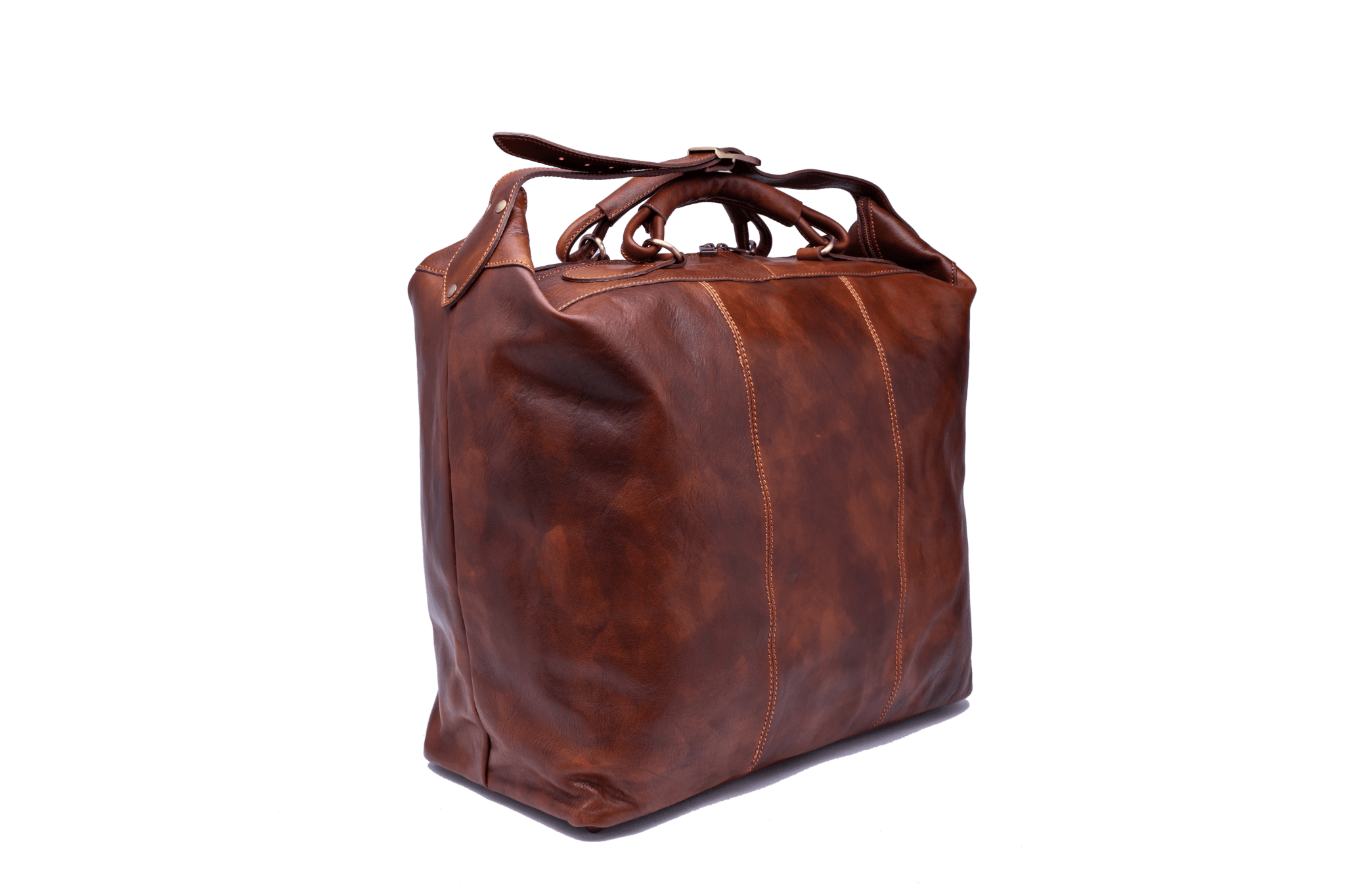 Travel bag 100% made in italy vegetable tanned hand dyed leather
