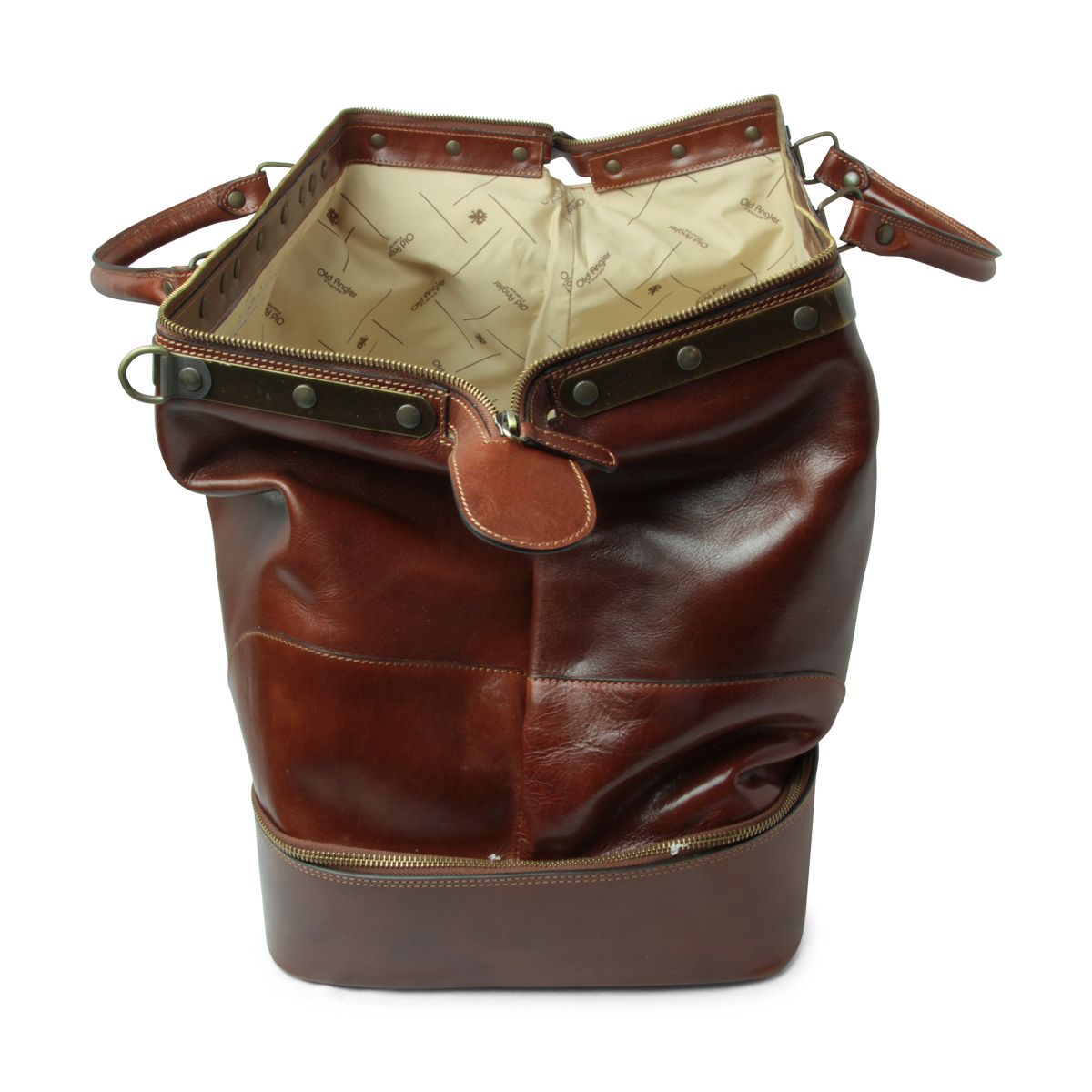 Borsa in pelle da viaggio modello vecchia America, un borsone vintage prodotto come si faceva alla fine degli anni 1800.