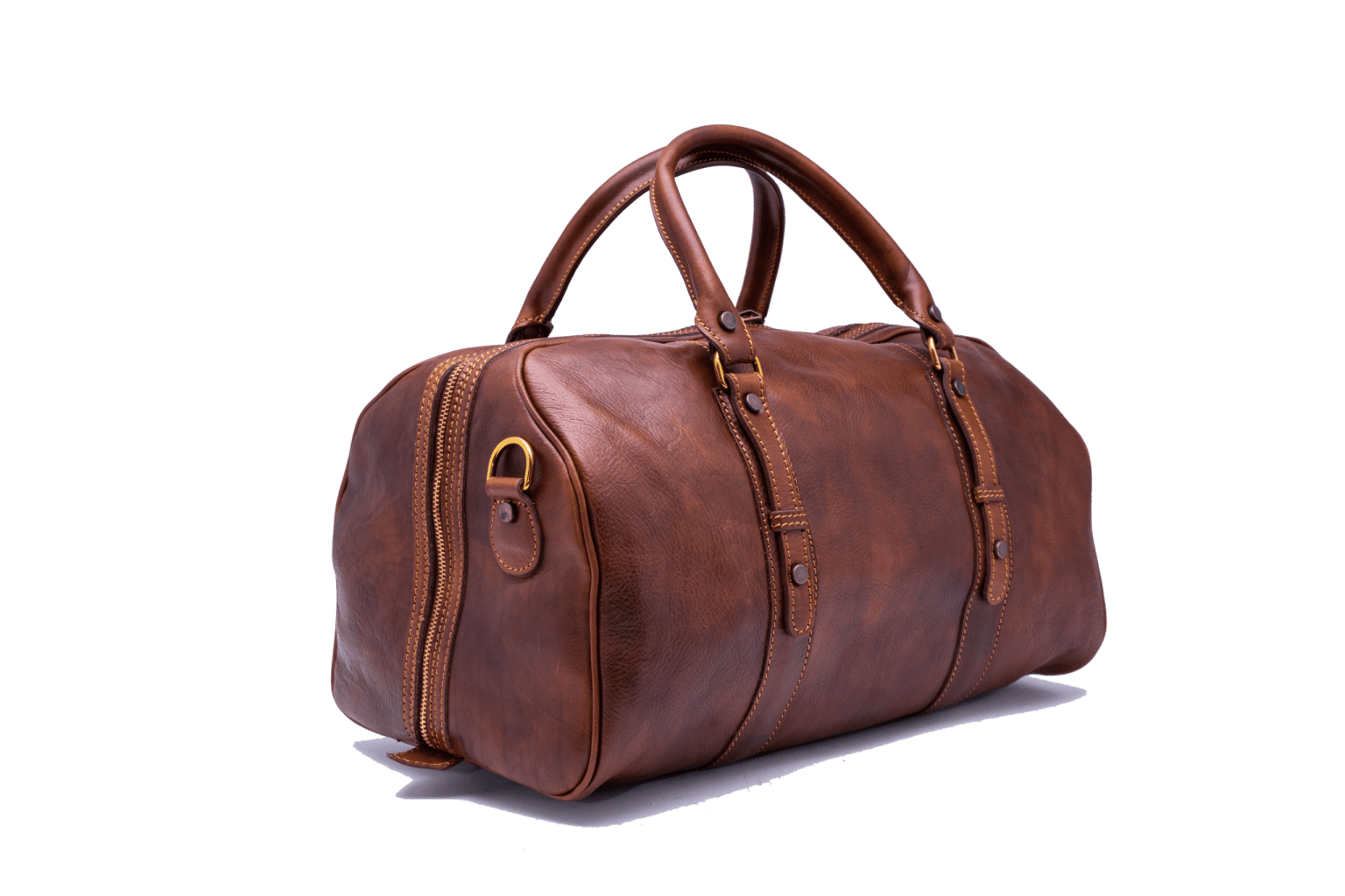 Leather travel bag 100% made in italy leather vegetable tanned