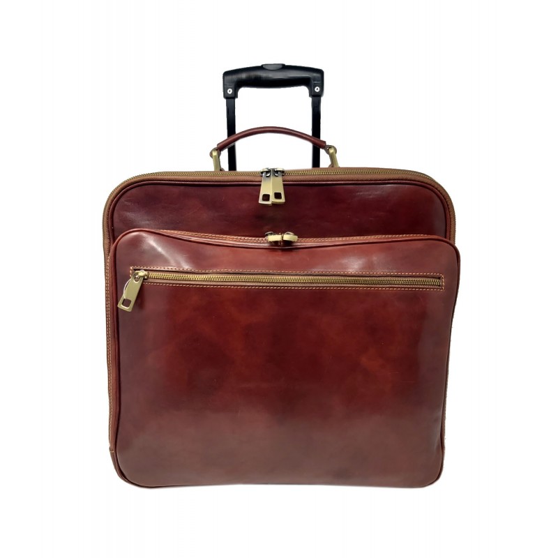 Trolley in genuine Italian leather. Elegant model suitable for traveling professionals.
