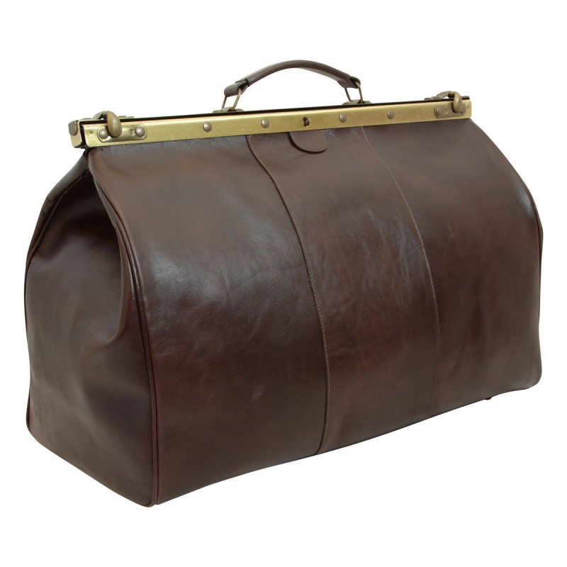 Borsa in pelle da viaggio modello vecchia America, un borsone vintage prodotto come si faceva alla fine degli anni 1800.