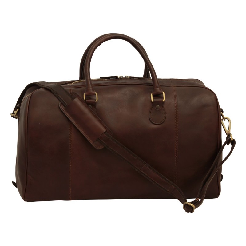 Leather travel bag, light but very resistant, this model matches any outfit, both for men and women.